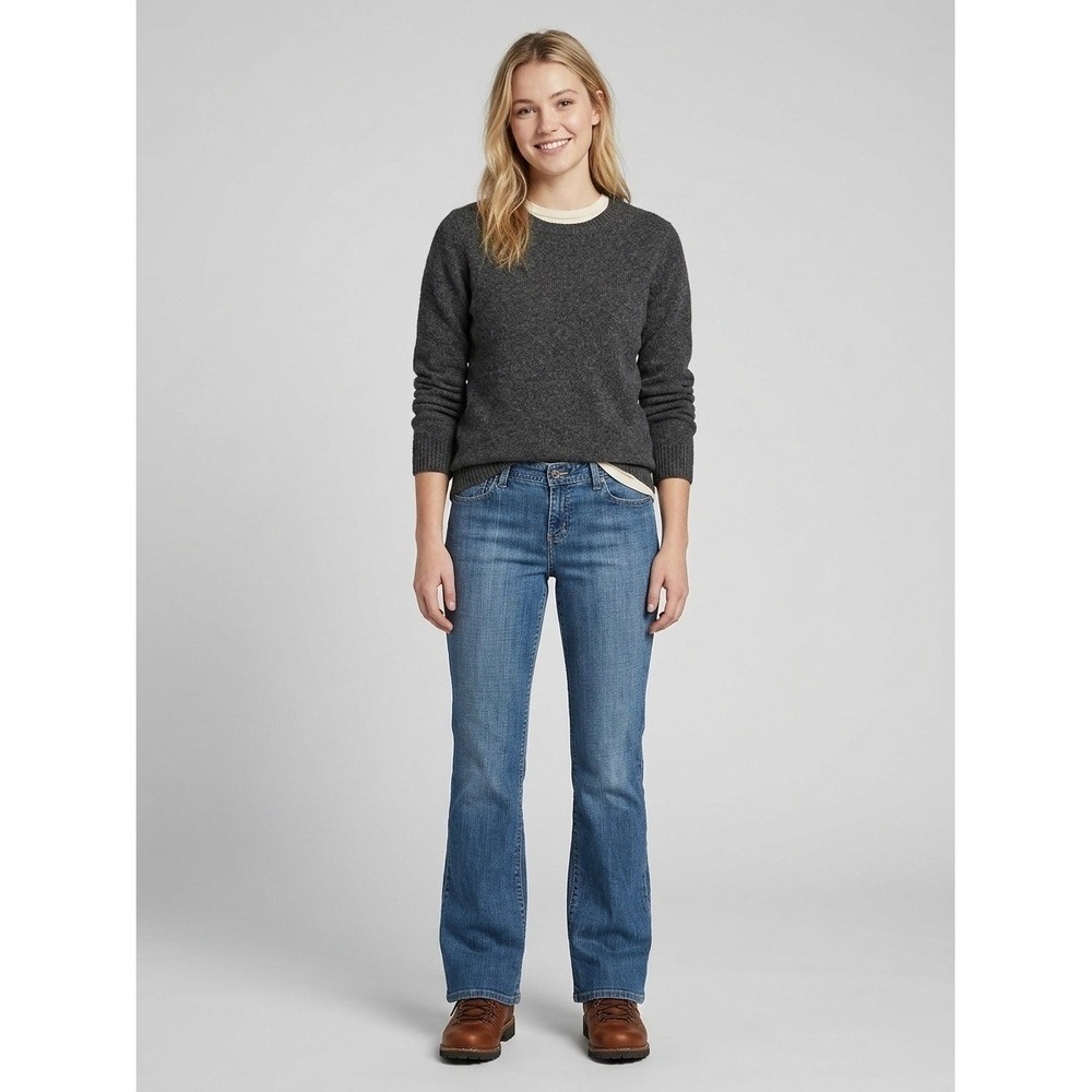Eddie Bauer Womens Bootcut Jeans Medium Wash Blue Stretch Denim Size 10R